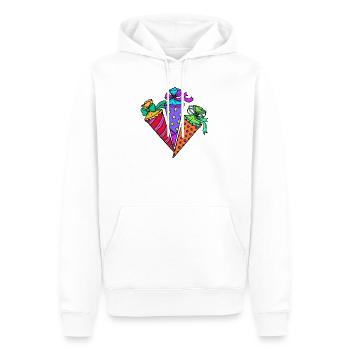 Sac d’école Début de l’école - Sweat à capuche Premium bio Homme - blanc - Devant - Nico (187cm)