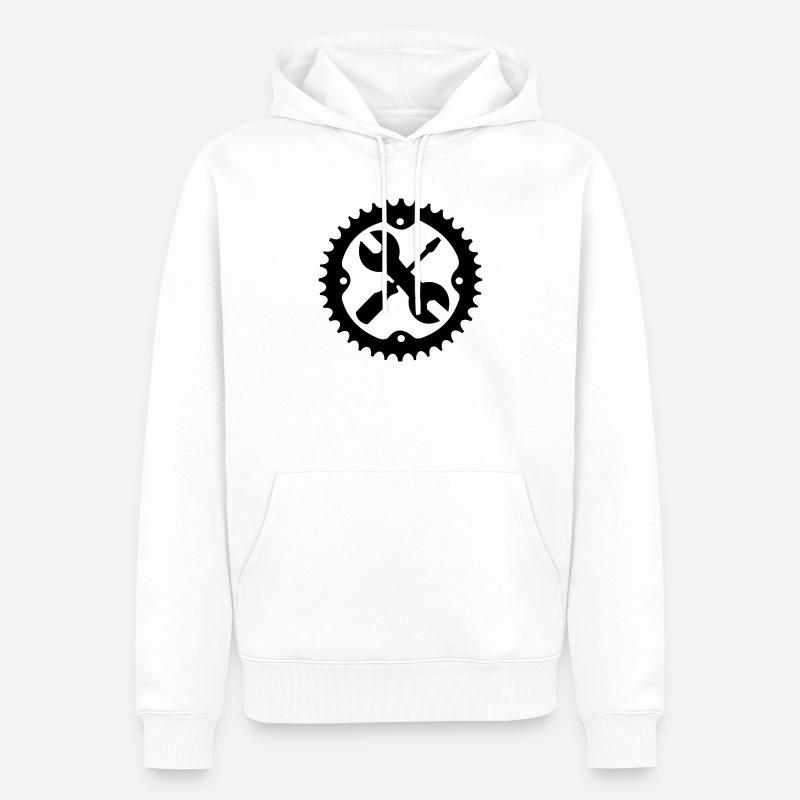 Logo de l’ensemble bike readyshap - Sweat à capuche Premium bio Homme - blanc