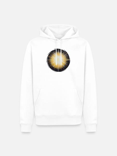 Sternentor Licht im Dunkeln rund - Sonja Ariel - Männer Premium Bio Hoodie - Weiß