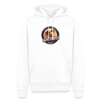 Saint Tropez France Design vintage de plage - Sweat à capuche Premium bio Homme - blanc - Devant - Nico (187cm)