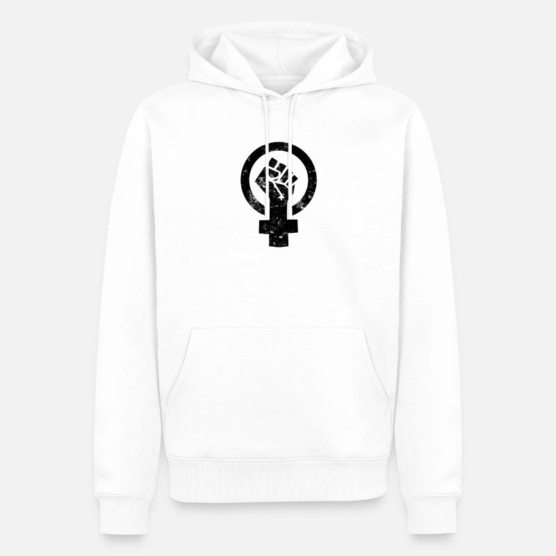 Frauen Power Venus Symbol - Männer Premium Bio Hoodie - Weiß