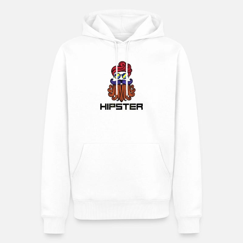 Bart Hipster Spruch Bartfrisur Bartträger - Männer Premium Bio Hoodie - Weiß