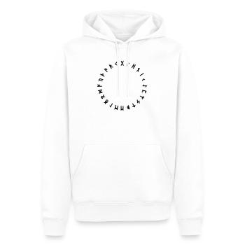 Rune alphabet in circle Symbols - Men’s Premium Organic Hoodie - white - Front - Nico (187cm)