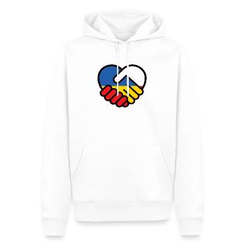 Polen Ukraine Herz pokój pański, pokój Ukrainy - Männer Premium Bio Hoodie - Weiß - Vorne - Nico (187cm)
