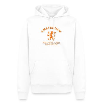 AMSTERDAM Nederland Niederlande Netherlands - Men’s Premium Organic Hoodie - white - Front - Nico (187cm)