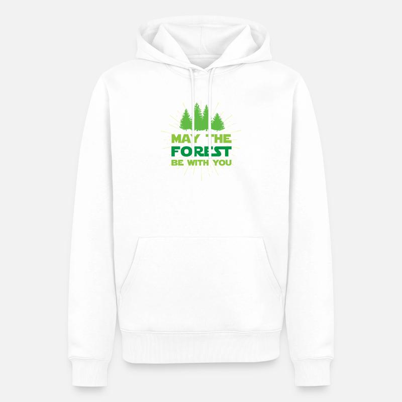 Möge der Wald mit dir sein - Männer Premium Bio Hoodie - Weiß