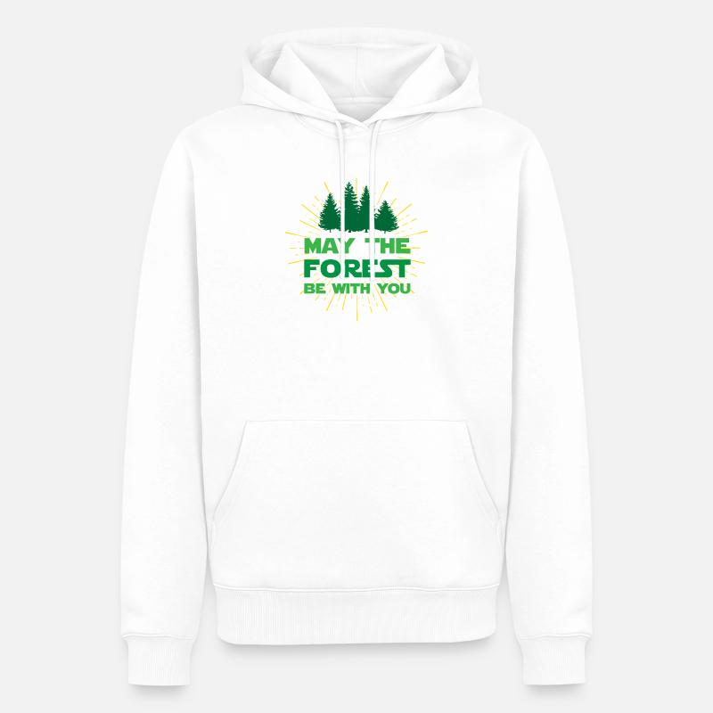 Möge der Wald mit dir sein - Männer Premium Bio Hoodie - Weiß