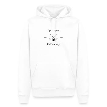 Je peux pas jai hockey - Sweat à capuche Premium bio Homme - blanc - Devant - Nico (187cm)