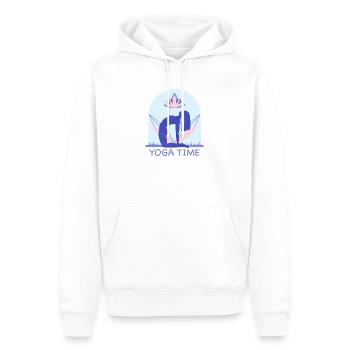 Yoga - Sweat à capuche Premium bio Homme - blanc - Devant - Nico (187cm)