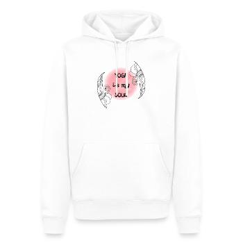 Yoga - Männer Premium Bio Hoodie - Weiß - Vorne - Nico (187cm)