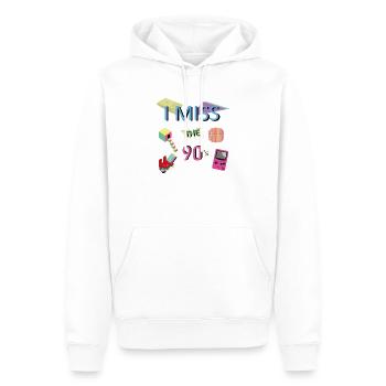 Nostalgisches 90er-Jahre-Thema - Männer Premium Bio Hoodie - Weiß - Vorne - Nico (187cm)