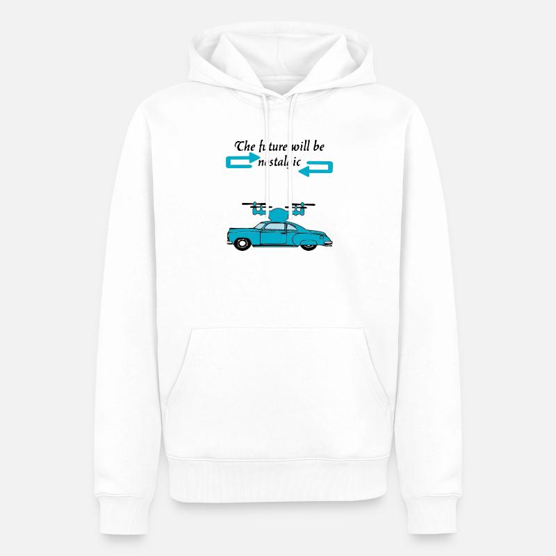 Der Futur wird nostalgisch sein - Männer Premium Bio Hoodie - Weiß