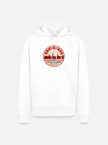 København Retro City Silhouette - Men’s Premium Organic Hoodie - white