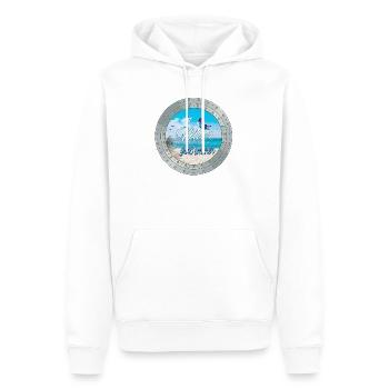 Meer geht immer – Strandlook - Männer Premium Bio Hoodie - Weiß - Vorne - Nico (187cm)