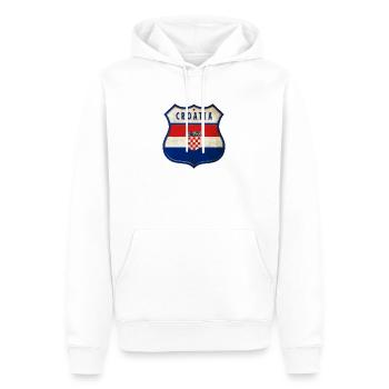 Kroatien Flaggen Wappen Design - Männer Premium Bio Hoodie - Weiß - Vorne - Nico (187cm)