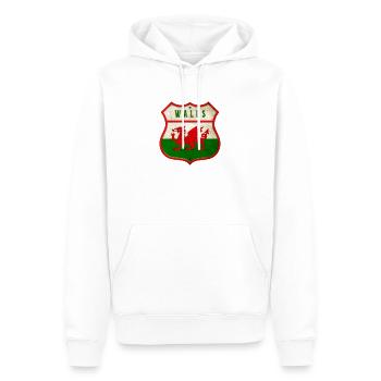Wales Wappen Flaggen Design - Männer Premium Bio Hoodie - Weiß - Vorne - Nico (187cm)