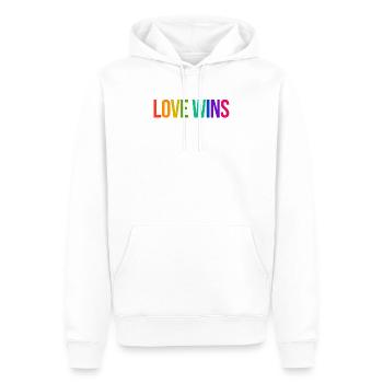Regenbogen Lgbt Gleichberechtigung Statement Stolz - Männer Premium Bio Hoodie - Weiß - Vorne - Nico (187cm)