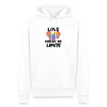 Relation cardiaque Amour LGBT Déclaration bisexuelle - Sweat à capuche Premium bio Homme - blanc - Devant - Nico (187cm)