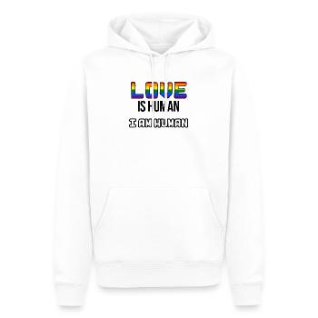 Déclaration d’égalité LGBT Relation homosexuelle - Sweat à capuche Premium bio Homme - blanc - Devant - Nico (187cm)