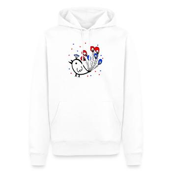 Karneval, Fasching, Spatz - Männer Premium Bio Hoodie - Weiß - Vorne - Nico (187cm)