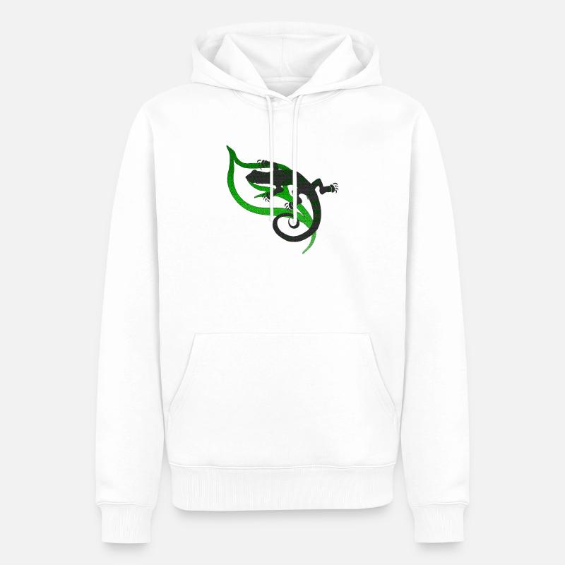 coole eidechsenmotive, Eidechsentribal - Männer Premium Bio Hoodie - Weiß