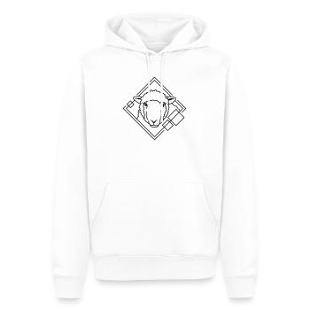 Moutons en forme géométrique - Conception d’art au trait - Sweat à capuche Premium bio Homme - blanc - Devant - Nico (187cm)
