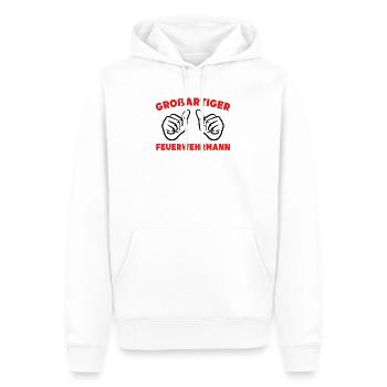Feuerwehrmann Statement Feuerwehr Lebensretter - Männer Premium Bio Hoodie - Weiß - Vorne - Nico (187cm)