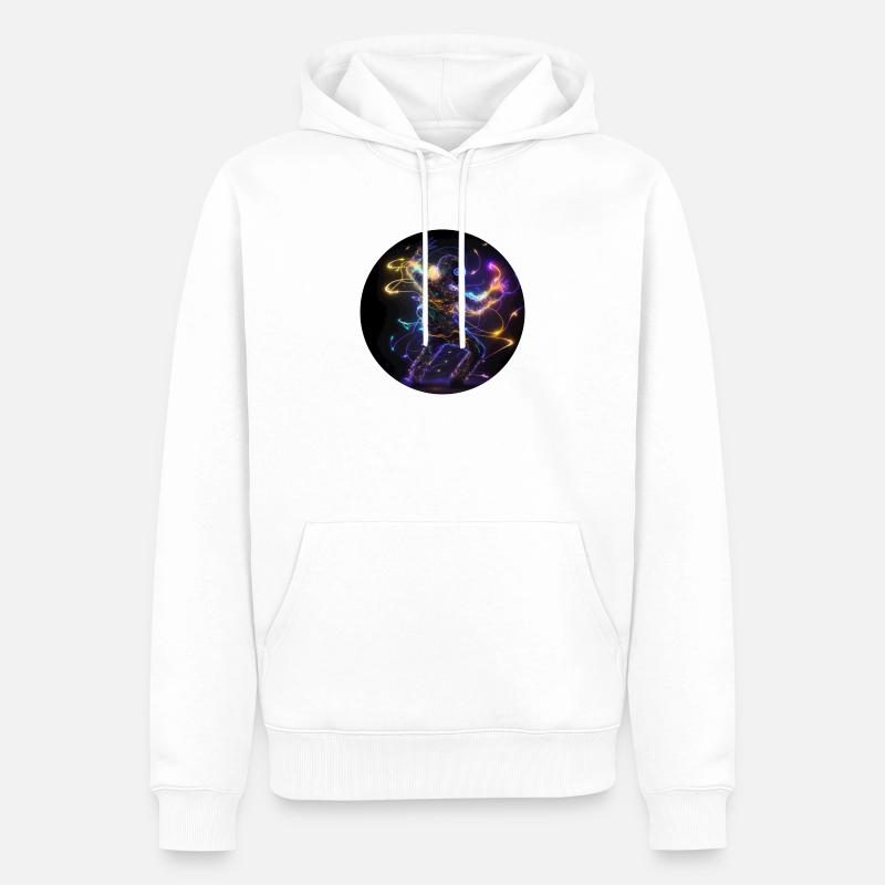 Dance Halluzination Techno - Männer Premium Bio Hoodie - Weiß