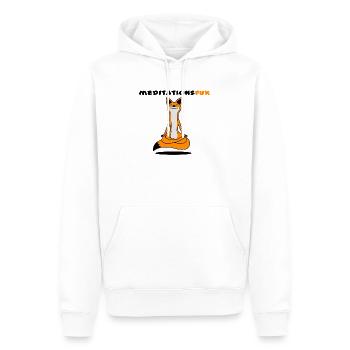 Meditationsfux - Meditation fox, dialect - Men’s Premium Organic Hoodie - white - Front - Nico (187cm)