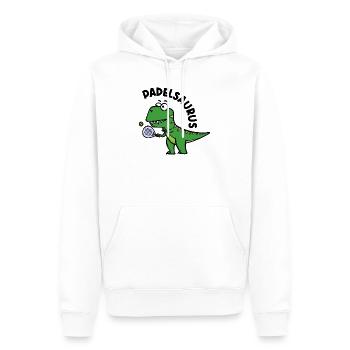 Dinosaurier Padel Spieler Schläger Ball Spruch - Männer Premium Bio Hoodie - Weiß - Vorne - Nico (187cm)