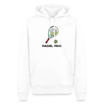 Setback Statement Racket Ball Statement Padel - Men’s Premium Organic Hoodie - white - Front - Nico (187cm)