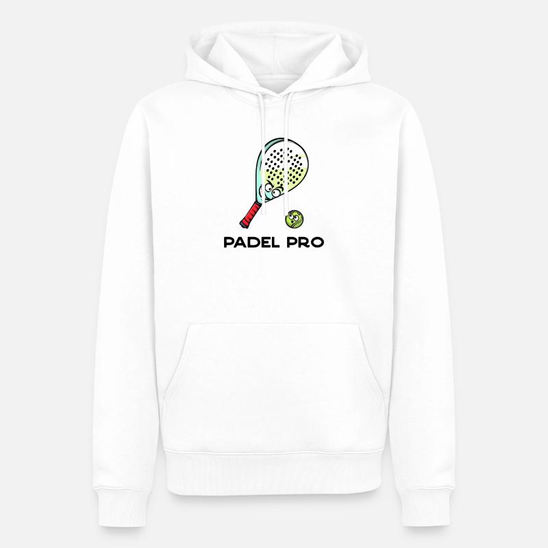 Rückschlag Statement Schläger Ball Statement Padel - Männer Premium Bio Hoodie - Weiß