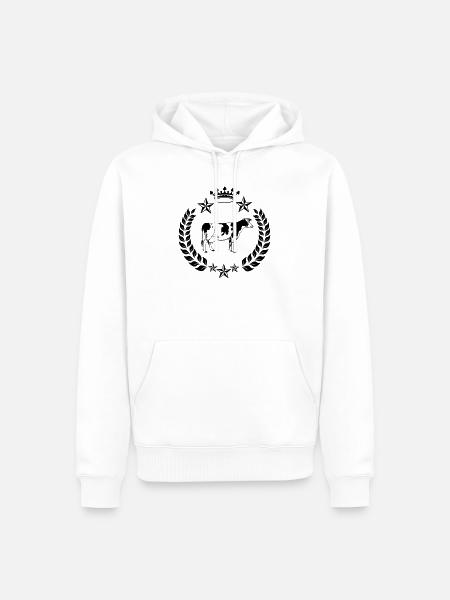 Kuhkrone und zwei Sterne darüber - Männer Premium Bio Hoodie - Weiß