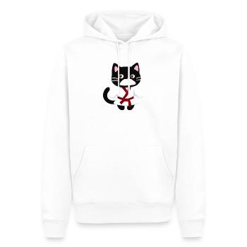 ticker, Happy Colorful Owl wearing Headphones, kaw - Männer Premium Bio Hoodie - Weiß - Vorne - Nico (187cm)