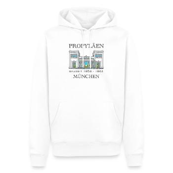 München Propyläen, Bayern - Männer Premium Bio Hoodie - Weiß - Vorne - Nico (187cm)