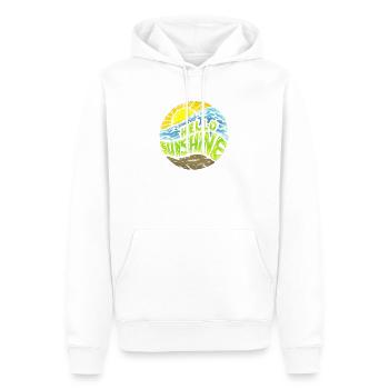 L’été, le soleil, le moment préféré ! Bonjour Sunshine! - Sweat à capuche Premium bio Homme - blanc - Devant - Nico (187cm)
