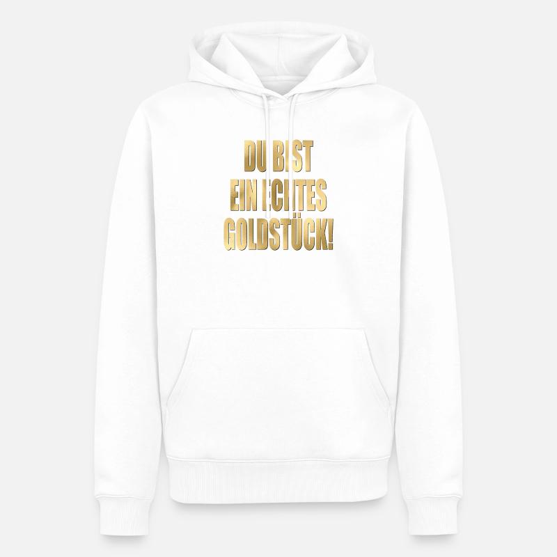 DANKESCHÖN GESCHENKE - KOMPLIMENTE GOLDSTÜCK - Männer Premium Bio Hoodie - Weiß