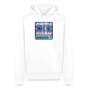 VERÄNDERUNG SPRÜCHE - WEISHEIT PERSPEKTIVE ÄNDERN - Männer Premium Bio Hoodie - Weiß - Vorne - Nico (187cm)