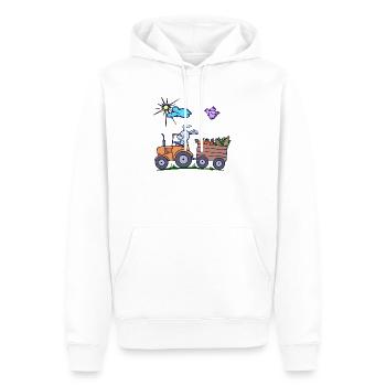 Tracteur agriculteur Véhicule de terrain Machines agricoles - Sweat à capuche Premium bio Homme - blanc - Devant - Nico (187cm)