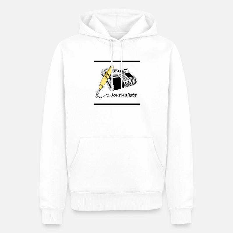Journaliste - Sweat à capuche Premium bio Homme - blanc