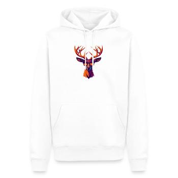 Retro-Hirsch-Revolte - Männer Premium Bio Hoodie - Weiß - Vorne - Nico (187cm)