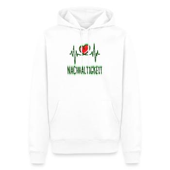 Umwelt Nachhaltigkeit Spruch Erde Naturschutz Herz - Männer Premium Bio Hoodie - Weiß - Vorne - Nico (187cm)