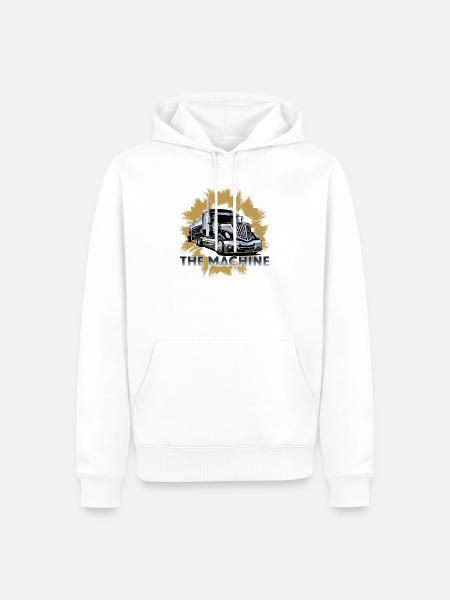 Sattelschlepper mit Tank für Flüssigkeiten - Männer Premium Bio Hoodie - Weiß