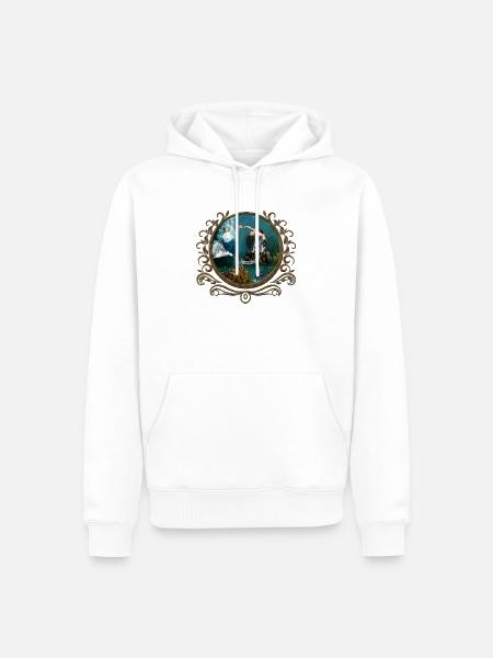 Wunderbare Steampunk-Meerjungfrau in der Tiefsee - Männer Premium Bio Hoodie - Weiß
