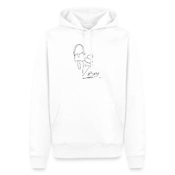 "IceIce Baby" Sommer Lineart Eis / Ice Cream - Männer Premium Bio Hoodie - Weiß - Vorne - Nico (187cm)