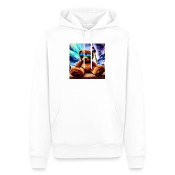 Teddy in Berlin II - Männer Premium Bio Hoodie - Weiß - Vorne - Nico (187cm)