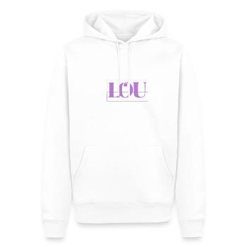 Lou - Sweat à capuche Premium bio Homme - blanc - Devant - Nico (187cm)