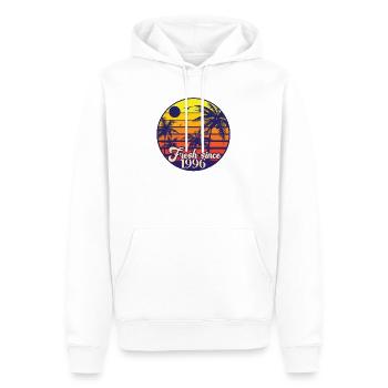 Millésime 1996 - Sweat à capuche Premium bio Homme - blanc - Devant - Nico (187cm)