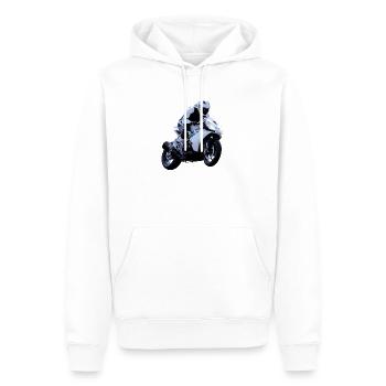 Motocyclette - Sweat à capuche Premium bio Homme - blanc - Devant - Nico (187cm)