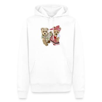 Josefine + Finn Tracht - Männer Premium Bio Hoodie - Weiß - Vorne - Nico (187cm)